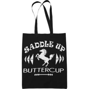 NEW MUDDY CARROTS women's cotton canvas tote bag in saddle up buttercup